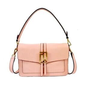LODIS Tabatha Crossbody Flap Satchel Shoulder Bag Blush Pink Leather Y2K NWT